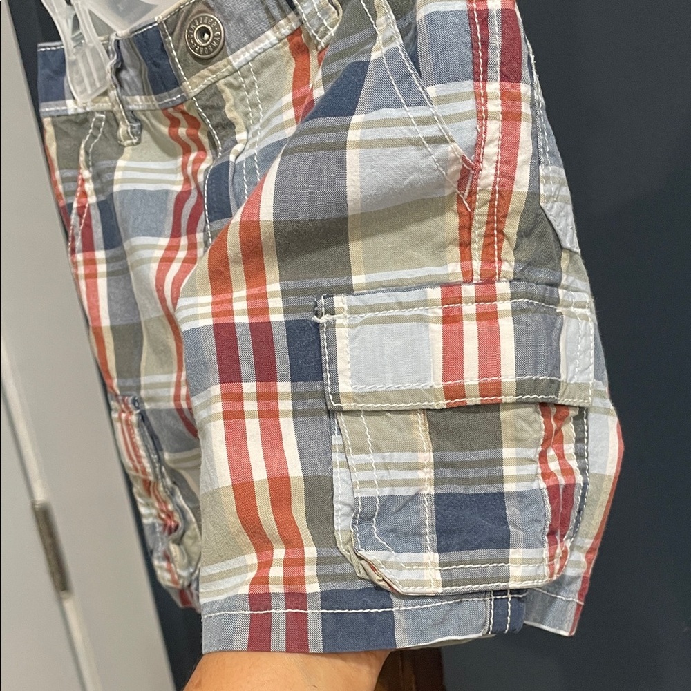 Gymboree Plaid Kids Shorts - Red, Blue, Tan - Picture 5 of 5